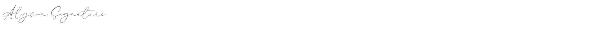 Sample characters Alyson Signature Font